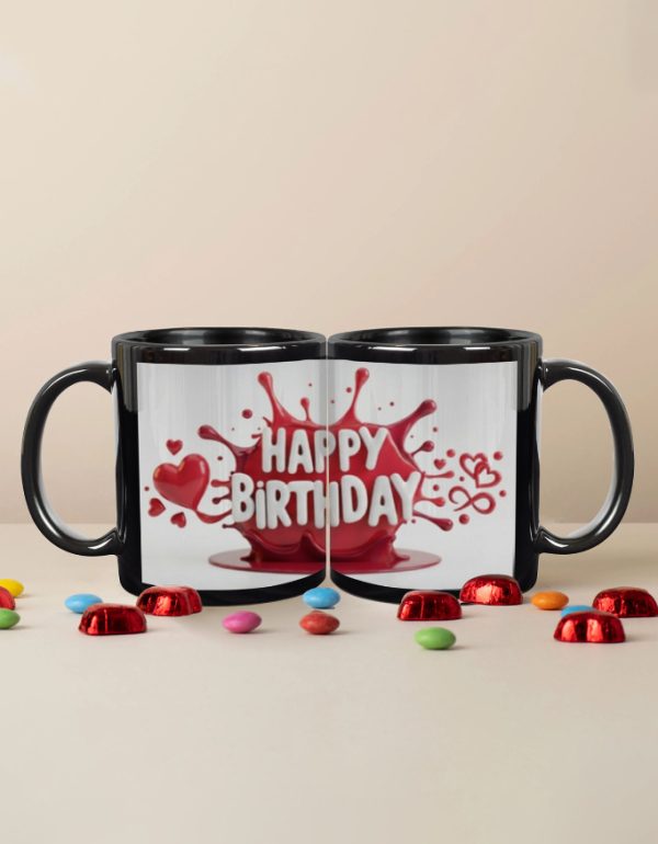 Happy birthday printed ceramic gift mug for friends