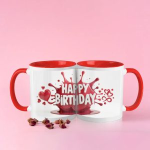 Happy birthday printed ceramic gift mug for friends