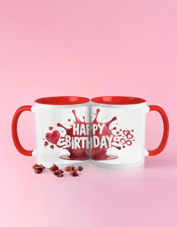 Happy birthday printed ceramic gift mug for friends