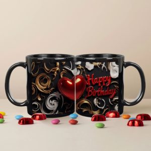 Happy birthday mug with color print