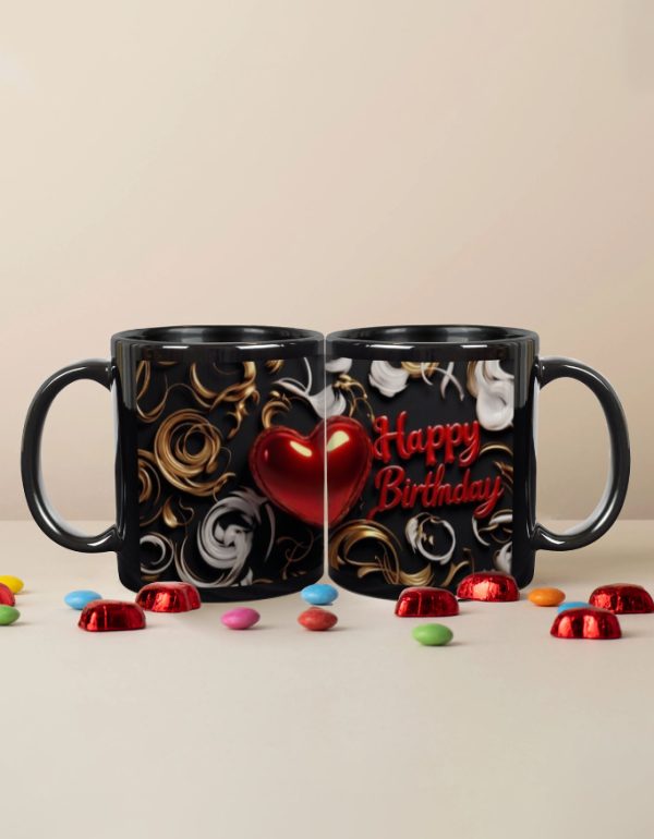 Happy birthday mug with color print