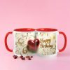 Happy birthday mug with color print