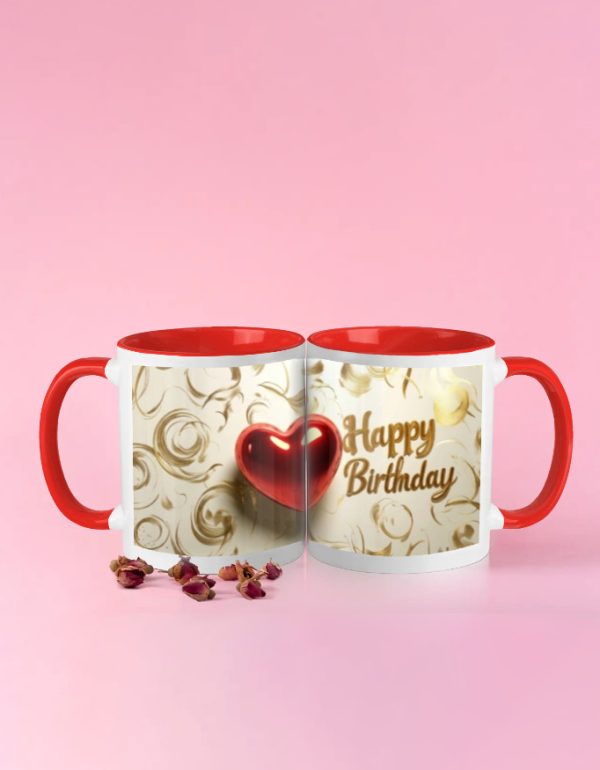 Happy birthday mug with color print