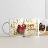 Happy birthday mug with color print