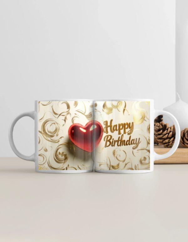 Happy birthday mug with color print